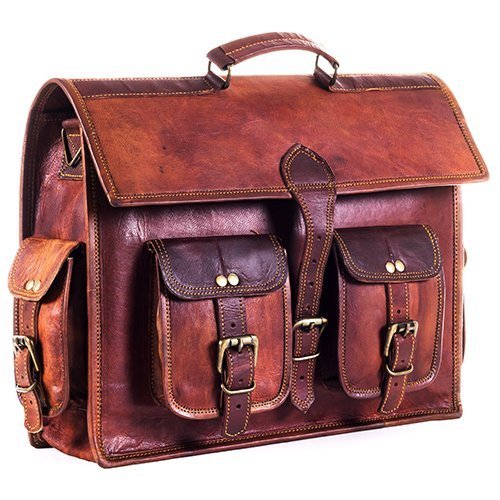 Craftshades – 4 Pockets 15″11 Vintage Shaded Handcrafted Briefcase Bag ...