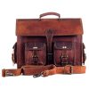 Craftshades – 4 Pockets 15″11 Vintage Shaded Handcrafted Briefcase Bag | 100% Genuine Leather - Image 3
