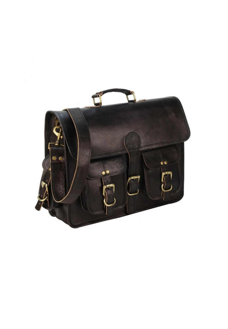 Craftshades - 11*15 Inch 4 Pockets Handcrafted Leather Bag| 100% Genuine Leather