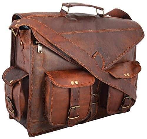 Capacious Men's Leather Laptop Bag