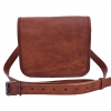 Craftshades - 9 Inch  Full Flap Plain Handcrafted Small Goat Leather Sling Bag | 100% Genuine Leather