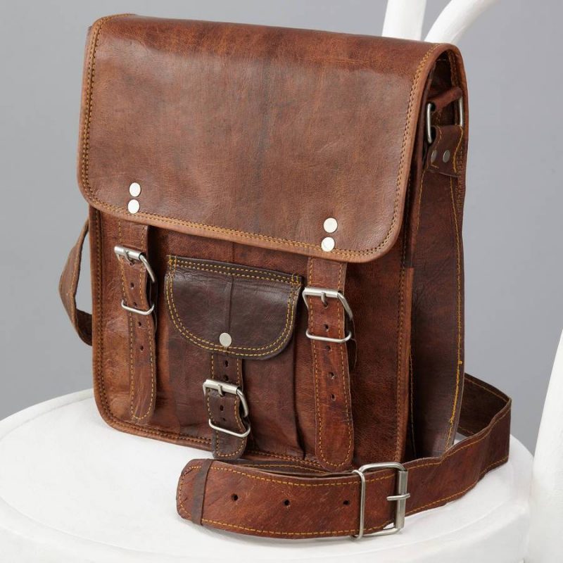 Craftshades – Handcrafted 13″ Retro laptop Leather Bag | 100% Genuine Leather - Image 4