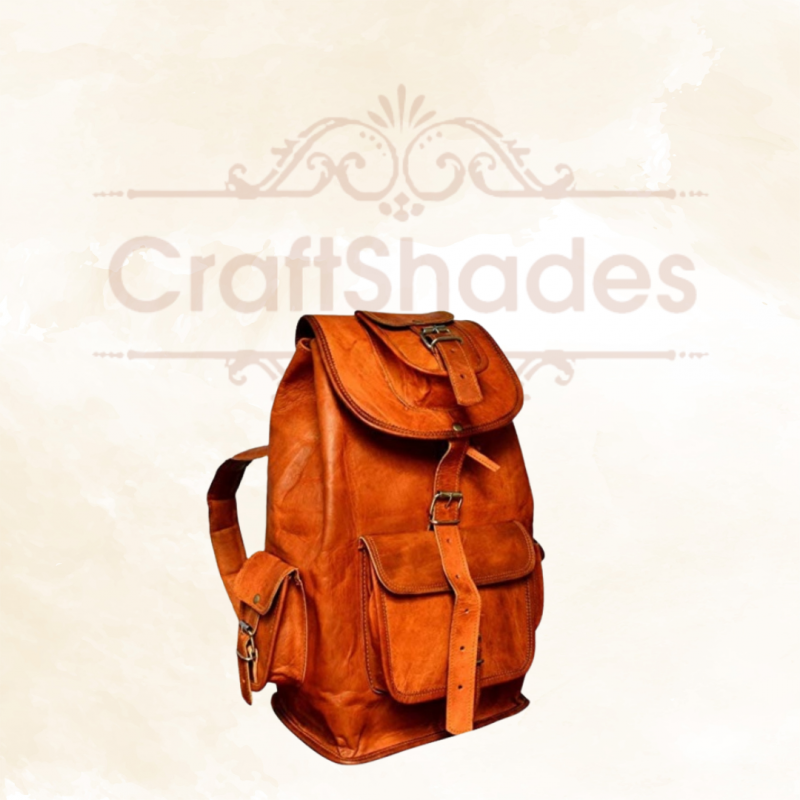 CraftShades - 13*18 Inch Goat Leather Backpack bag For Girls And Boys | 100% Genuine Leather - Image 7