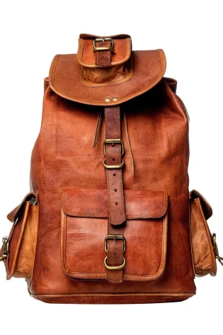 CraftShades - 13*18 Inch Goat Leather Backpack bag For Girls And Boys | 100% Genuine Leather