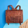 Craftshades – Single Pocket Handcrafted Vintage Leather Laptop Bag Leather Bag | 100% Genuine Leather