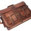 Craftshades – 11*15 Inch Double Pocket Handcrafted Vintage Messenger Goat Unisex Leather Bag | 100% Genuine Leather - Image 3