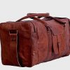 Craftshades - 28 Inch Handcrafted Curved Duffle Goat Leather Bag | 100 Genuine Leather