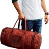 Craftshades - 20 Inch Handcrafted Curved Duffle Goat Leather Bag | 100 Genuine Leather - Image 5