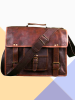 Craftshades – Vintage Dark Brown Single Pocket 15″11 Handcrafted Leather Laptop Bag | 100% Genuine Leather