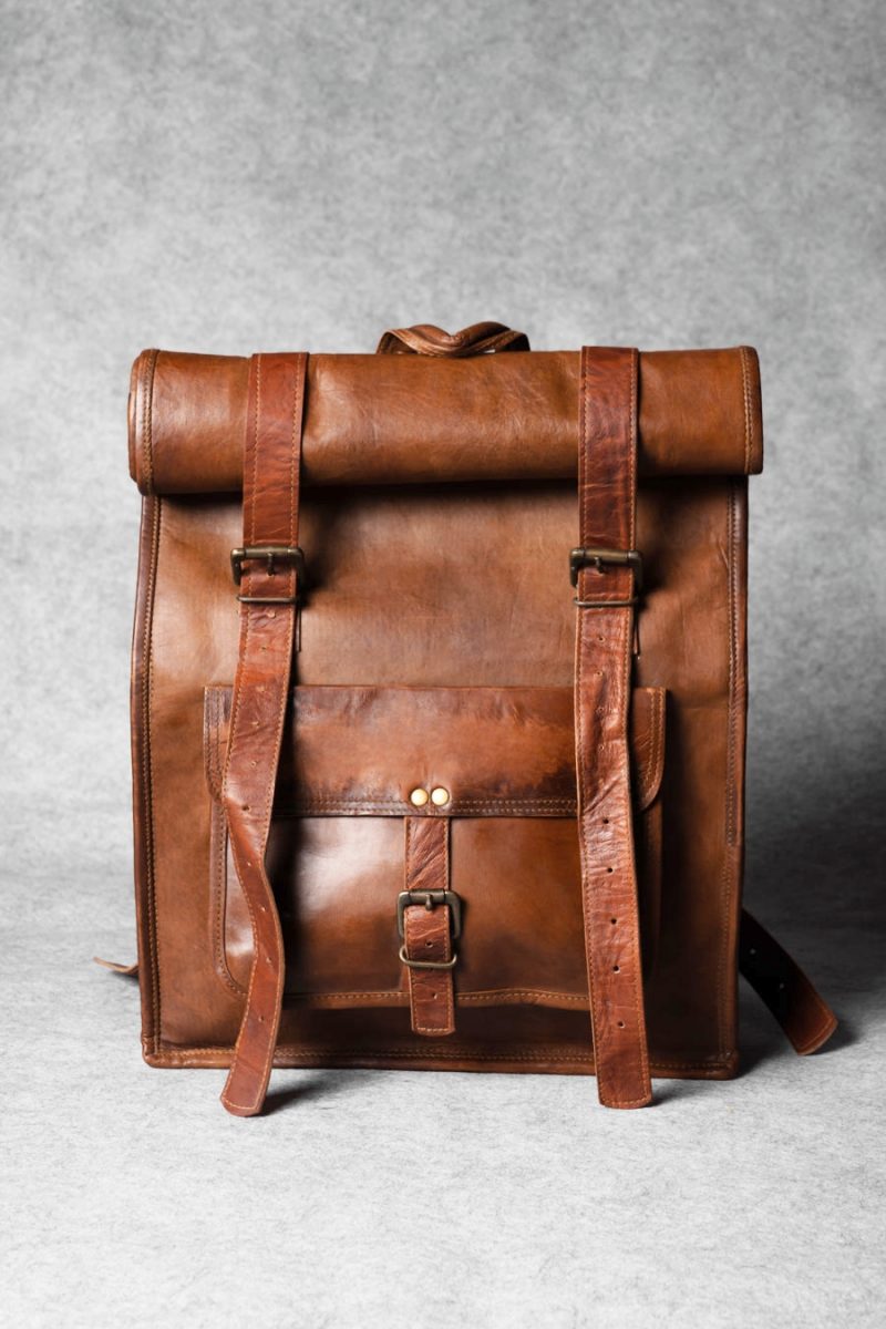 Craftshades – Multiple Pockets 12*16 Inch Handcrafted Goat Leather Roll Bag | 100% Genuine Leather - Image 13