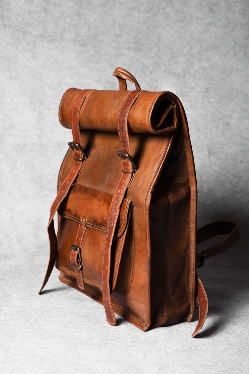 Craftshades – Multiple Pockets 12*16 Inch Handcrafted Goat Leather Roll Bag | 100% Genuine Leather - Image 5