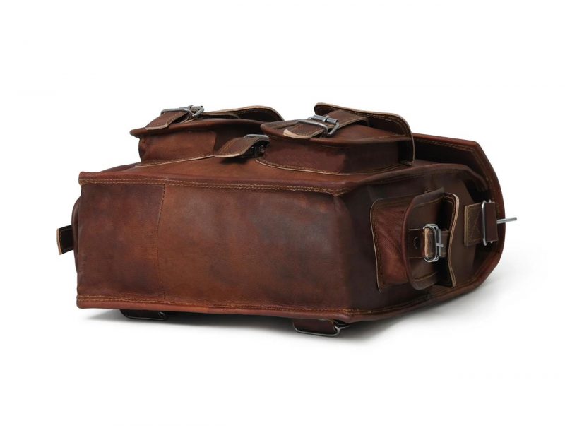 Craftshades – 11 x 15 x 3 Inch 4 Pockets Dark Brown Handcrafted Leather Backpack | 100% Genuine Leather - Image 5