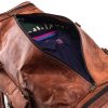 Craftshades -  |  22 Inch 3 Compartments (Expandable) Handcrafted Duffle Goat Leather Bag (Brown) | 100% Genuine Leather - Image 2