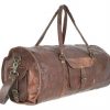 Craftshades - 20 Inch Handcrafted Curved Duffle Goat Leather Bag | 100 Genuine Leather - Image 4