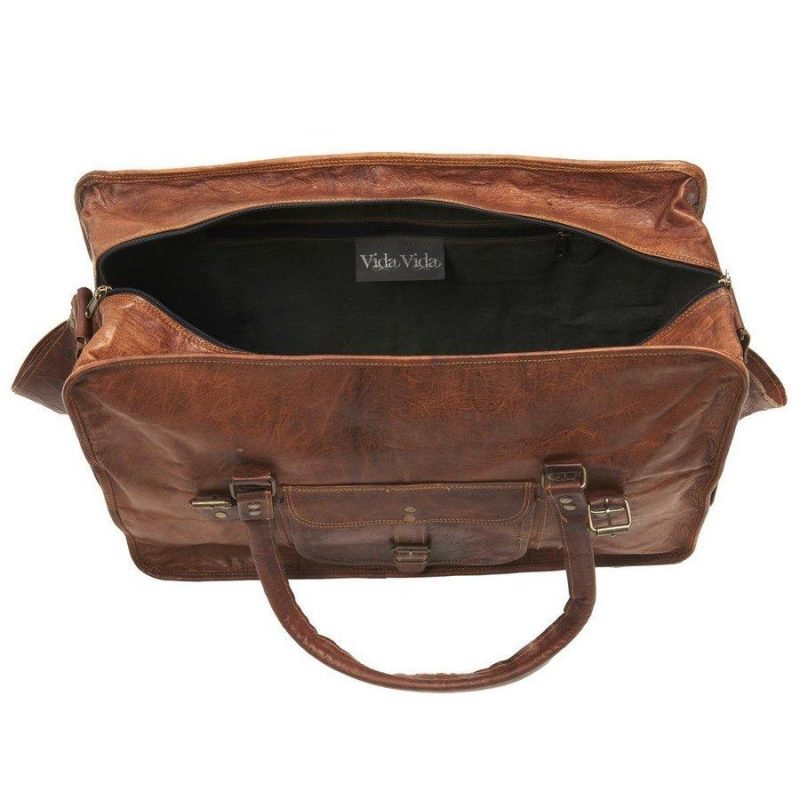 Craftshades -  20 Inch Handcrafted Travel Duffle Goat Leather Bag | 100 Genuine Leather - Image 6