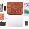 Craftshades – Vintage Single Pocket 13"10 Handcrafted Leather Laptop Bag | 100% Genuine Leather - Image 3