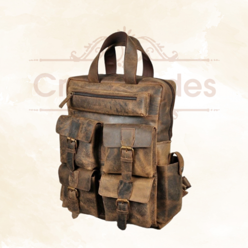 Craftshades - Buffalo Vintage 18" Leather Backpack  | 100% Genuine Leather - Image 2