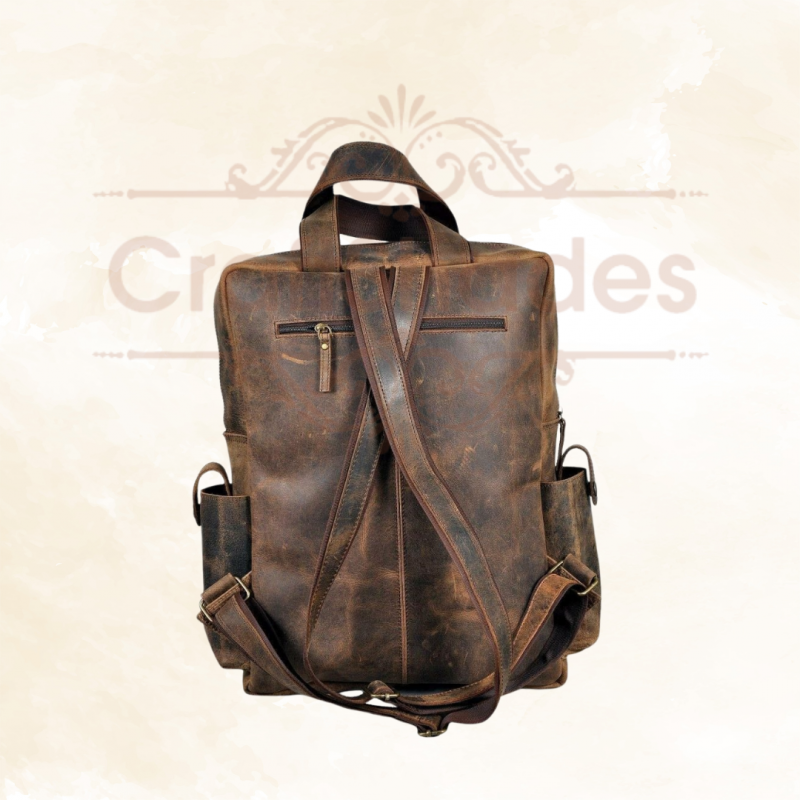 Craftshades - Buffalo Vintage 18" Leather Backpack  | 100% Genuine Leather - Image 6