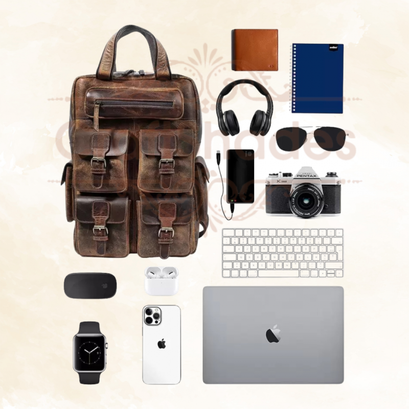 Craftshades - Buffalo Vintage 18" Leather Backpack  | 100% Genuine Leather - Image 8