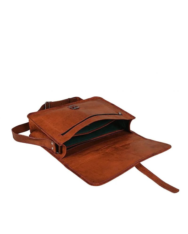Craftshades - 10*13" Expandable Handcrafted Vintage Goat Leather Bag | 100% Genuine Leather - Image 3