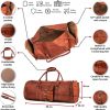 Craftshades - Handcrafted 28" Curved Duffle Leather Bag | 100 Genuine Leather - Image 3