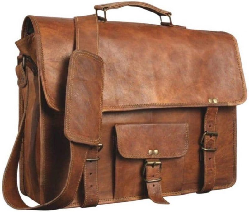 Craftshades – 15″ With Pocket Handcrafted Messenger Leather Bag | 100% Genuine Leather - Image 2