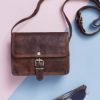 Craftshades – 5*7 inch Pocket Handcrafted Sling Goat Leather Bag (Tan) | 100% Genuine Leather