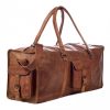 Craftshades -  22 Inches 4 Edges Handcrafted Duffle Goat Leather Bag | 100% Genuine Leather Bag - Image 4