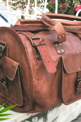 leather bag, gym bag,travel bag round circle duffle bag