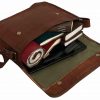 Craftshades – 11*15″ Half Flap Handcrafted Messenger Goat Leather Bag (Brown Tan) | 100% Genuine Leather - Image 2