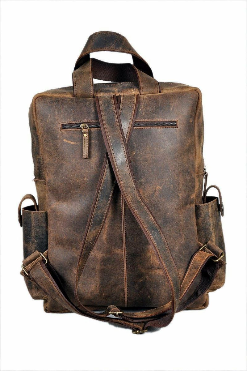 Craftshades - Buffalo Vintage 18" Leather Backpack  | 100% Genuine Leather - Image 2