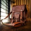 Craftshades – 9*11" front pocket Handcrafted Canvas+ Goat Leather Sling Bag | 100% Genuine Leather - Image 3