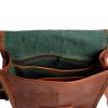 Craftshades – 9*11" front pocket Handcrafted Canvas+ Goat Leather Sling Bag | 100% Genuine Leather - Image 4