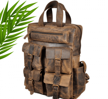 travel bag ,7 pocket ghoat leatherb buffeather bag l