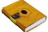 Craftshades – Metal Lock Single Stone Yellow Embossed Design 7″5 Handcrafted Leather Journal/Diary 100 page | 100% Genuine Leather