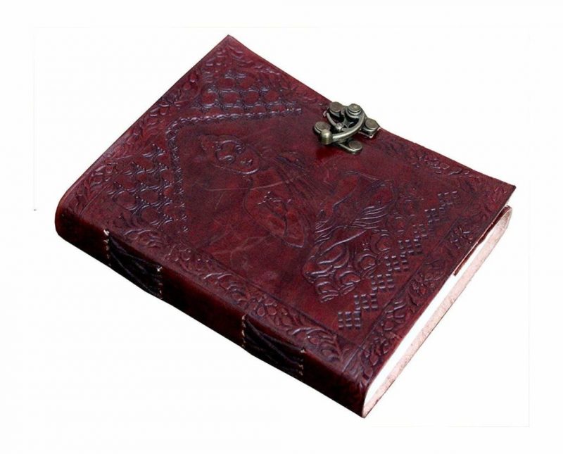 Craftshades – Metal Lock Brown Engraved Gautam Buddha  Design 7″5 Handcrafted Leather Journal/Diary 100 page | 200% Genuine Leather - Image 2