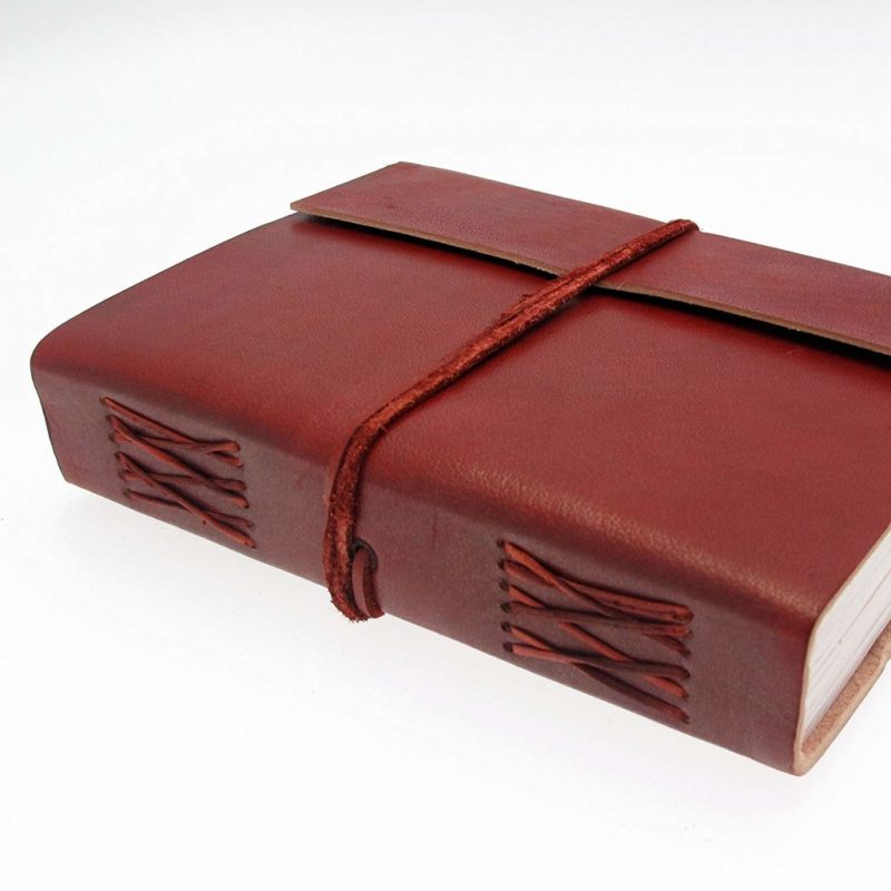 Craftshades – Plain Brown Strip Embossed Design 7″5 Handcrafted Leather Journal/Diary 200 page | 100% Genuine Leather - Image 2