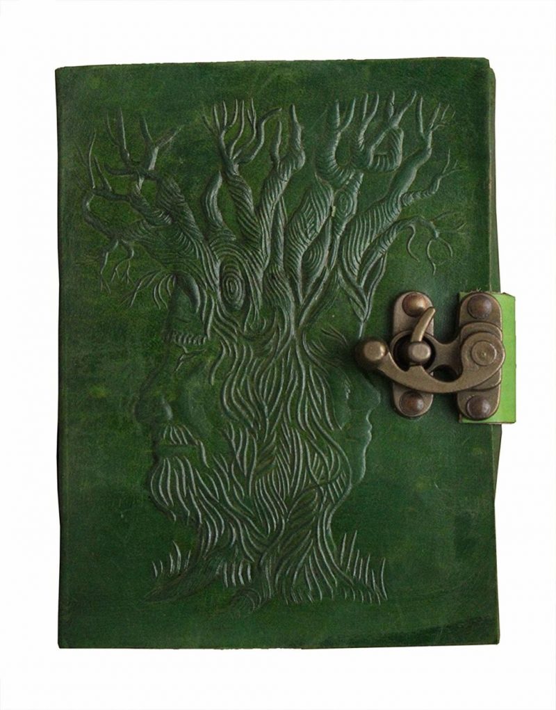 Craftshades – Metal Lock Dark Green Embossed Design 7″5 Handcrafted Leather Journal/Diary 200 page | 100% Genuine Leather - Image 4
