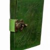 Craftshades – Metal Lock Dark Green Embossed Design 7″5 Handcrafted Leather Journal/Diary 200 page | 100% Genuine Leather - Image 3