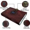 Craftshades – Metal Lock Single Stone Brown Embossed Design 7″5 Handcrafted Leather Journal/Diary 200 page | 100% Genuine Leather - Image 5