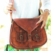 CraftShades -9*11 Inch cross body double pocket sling goat leather bag for boys & girls - Image 2