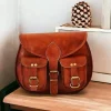 CraftShades -9*11 Inch cross body double pocket sling goat leather bag for boys & girls