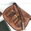 CraftShades -9*11 Inch cross body double pocket sling goat leather bag for boys & girls - Image 3