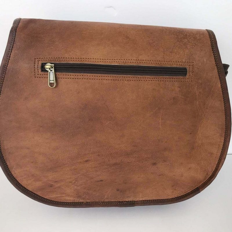 CraftShades -9*11 Inch cross body double pocket sling goat leather bag for boys & girls - Image 4