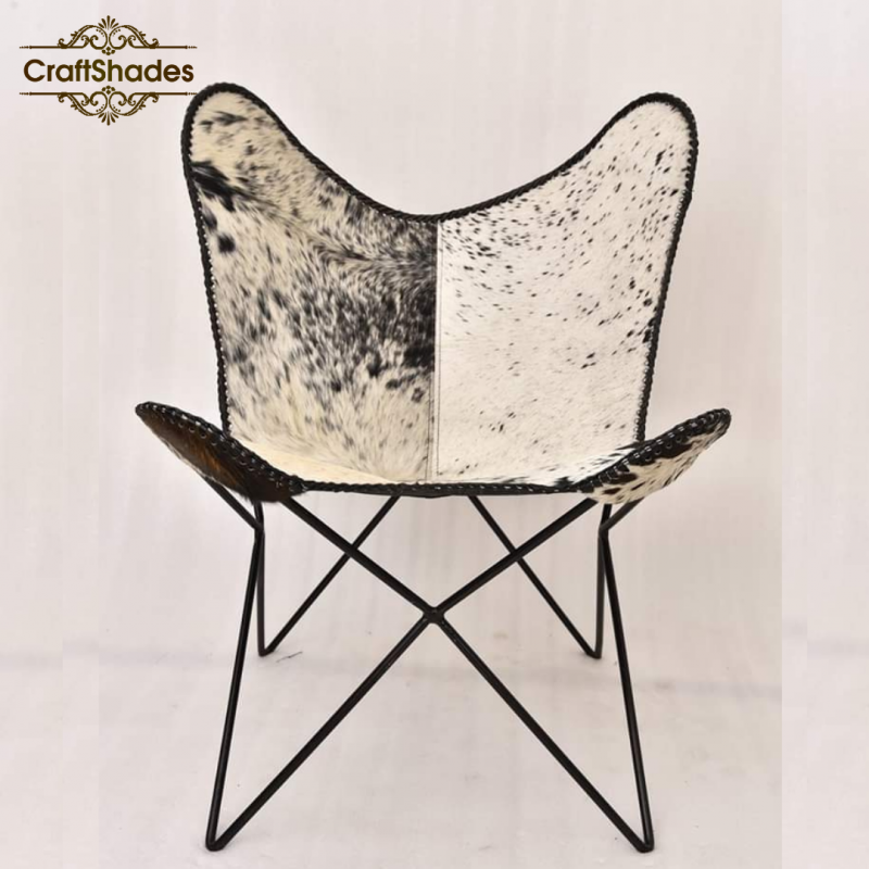 Heron leather Butterfly Chair