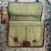 Craftshades – 11*15″ Handcrafted Canvas+ Goat Leather Laptop Bag | 100% Genuine Leather - Image 5