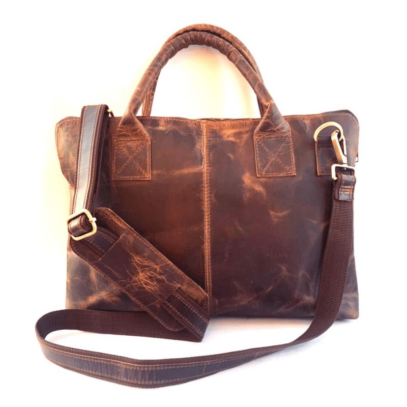 Craftshades – 12*16″ Classic Handcrafted Buffalo Leather Laptop Bag | 100% Genuine Leather