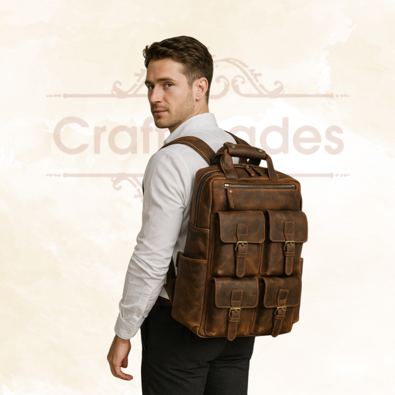 Craftshades - Buffalo Vintage 16" Leather Backpack - Image 7