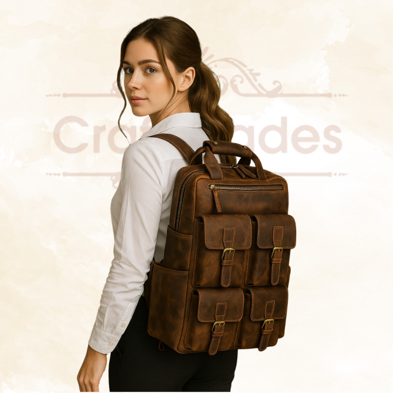 Craftshades - Buffalo Vintage 16" Leather Backpack - Image 6
