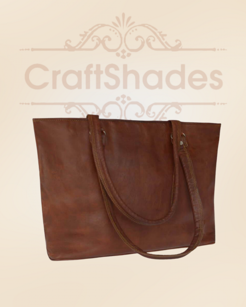 Craftshades – 13 Inch Handcrafted Leather Women’s Tote Bag | 100% Genuine Leather - Image 3